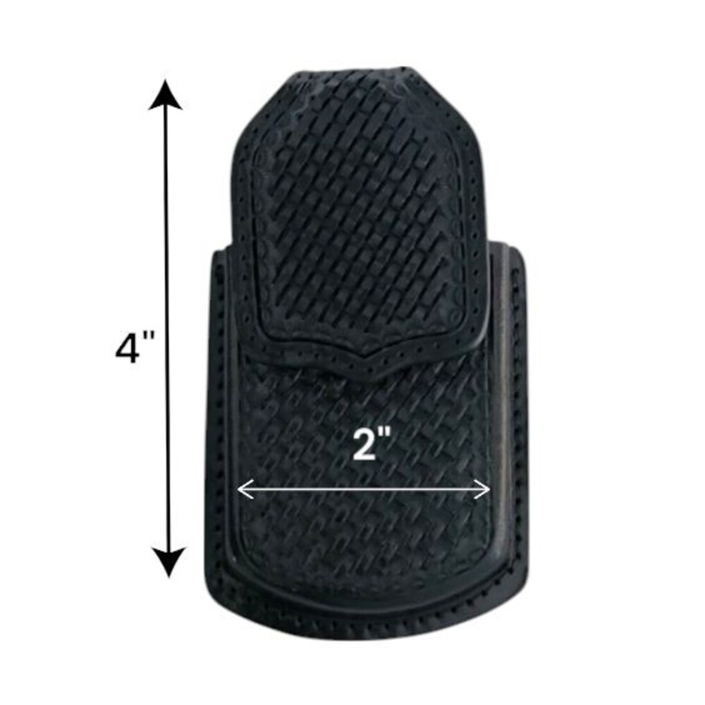 Western Small Tooled Leather Pouch Clip-On Hook-Loop Closure 1/2"x2"x4"